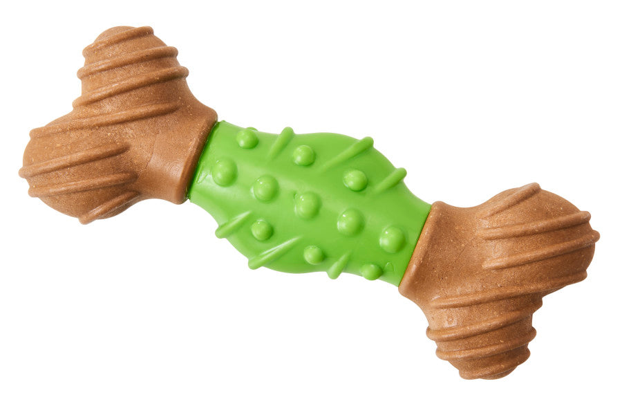 Bam-Bone Dental Bone Dog Toy Green/Brown 1ea/7 in for your Pet Dog with Pet Store X.