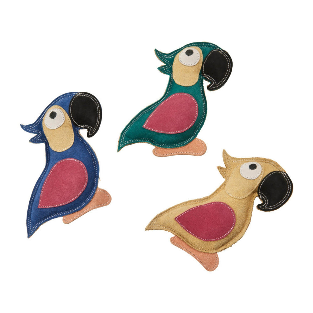 Spot Durafuse Leather Parrot Dog Toy Assorted, 1ea/8 in