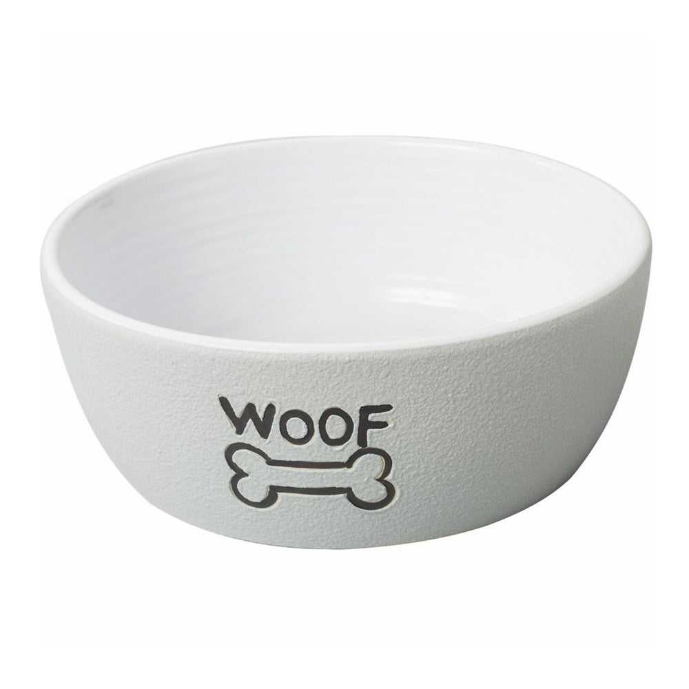 Spot 7" Dog WOOF, Gray Nantucket Dish