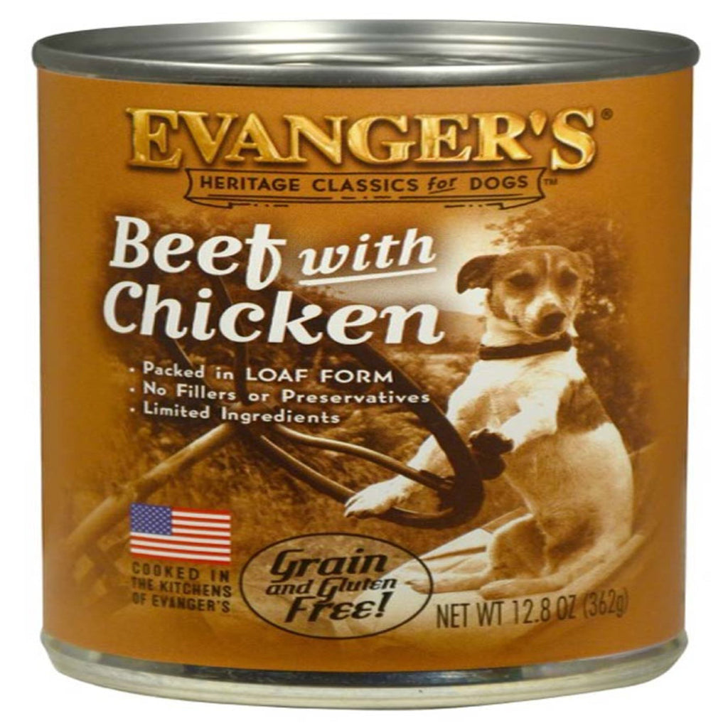 Evanger's Heritage Classic Wet Dog Food Beef w/Chicken 128oz (Case of 12) for your Pet Dog with Pet Store X!