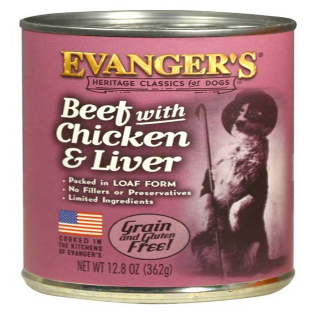 Evanger's Heritage Classic Wet Dog Food Beef, Chicken & Liver  128oz (Case of 12) for your Pet Dog with Pet Store X!