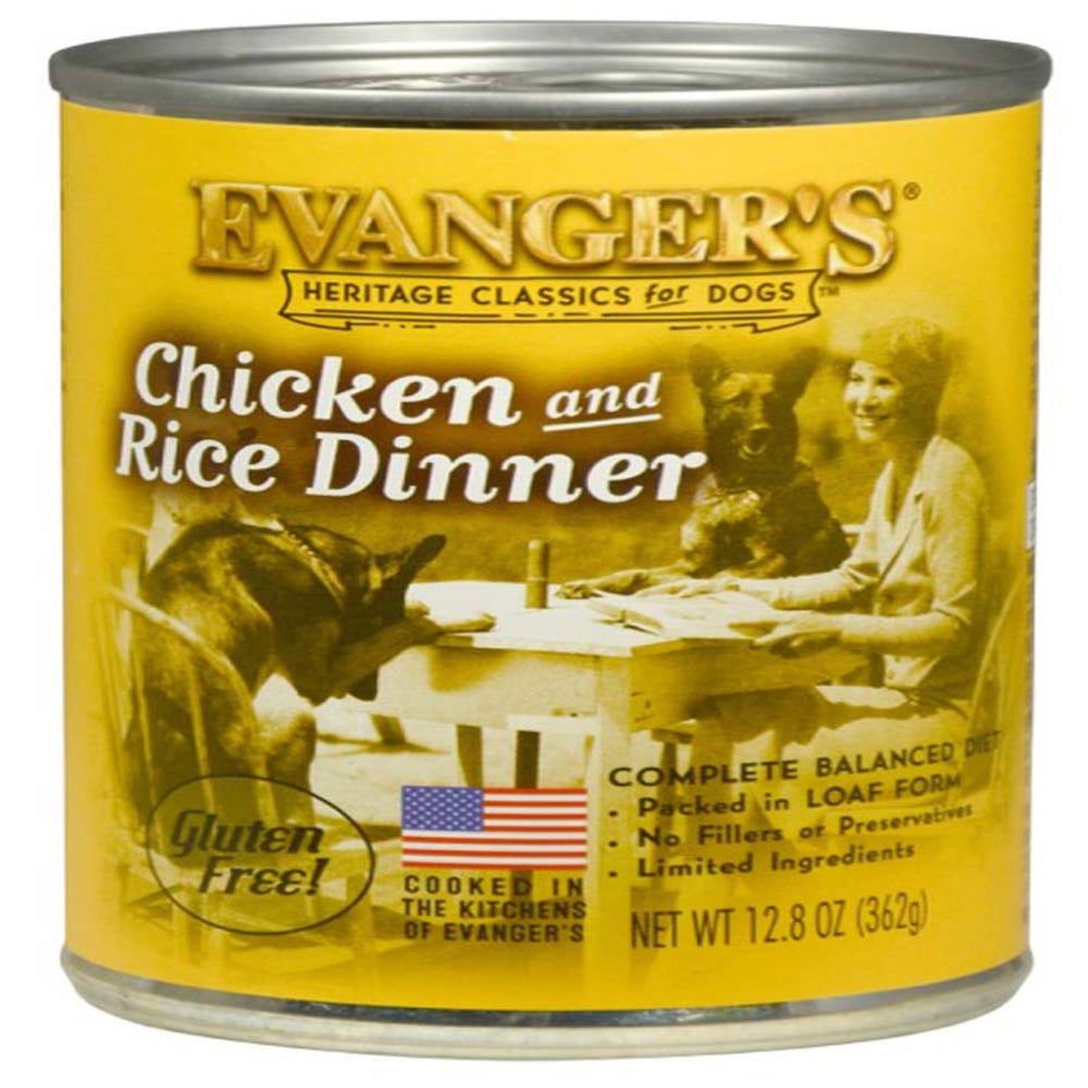 Evanger's Heritage Classic Wet Dog Food Chicken & Rice 128oz (Case of 12) for your Pet Dog with Pet Store X!