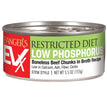 Evanger's EVx Restricted Diet Low Phosphorus Wet Cat Food Boneless Beef Chunks in Broth 24ea/5.5 oz, 24 pk