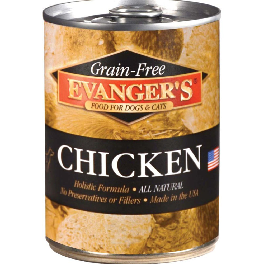 Evanger's Grain-Free Wet Dog & Cat Food Chicken 128oz (Case of 12) for your Pet Dog with Pet Store X!