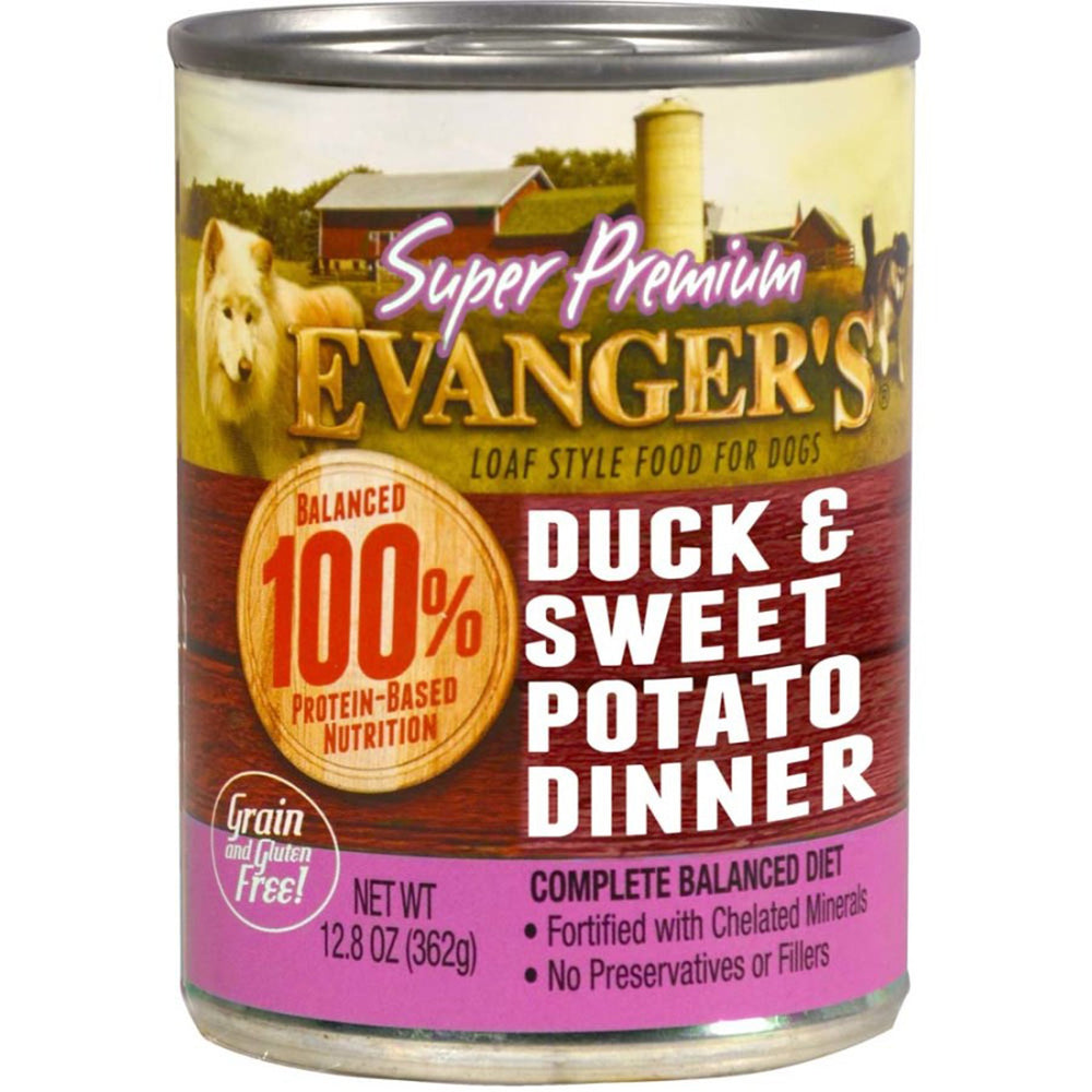 Evanger's Super Premium Wet Dog Food Duck & Fresh Sweet Potato 128oz (Case of 12) for your Pet Dog with Pet Store X!