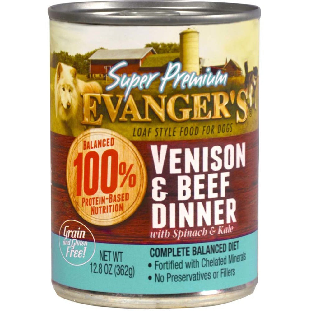 Evanger's Super Premium Limited Ingredient Wet Dog Food Venison/Beef 128oz (Case of 12) for your Pet Dog with Pet Store X!