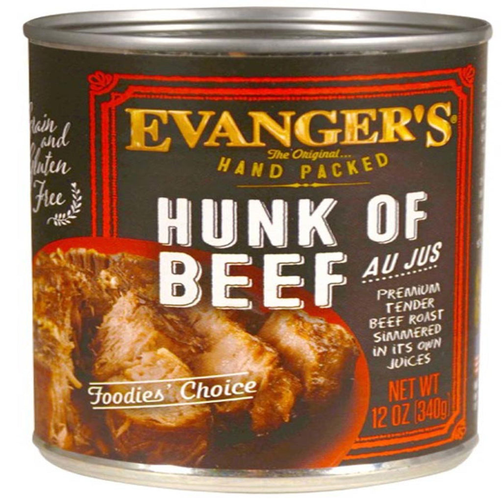 Evanger's Hand Packed Wet Dog Food Hunk of Beef 12oz (Case of 12) for your Pet Dog with Pet Store X!