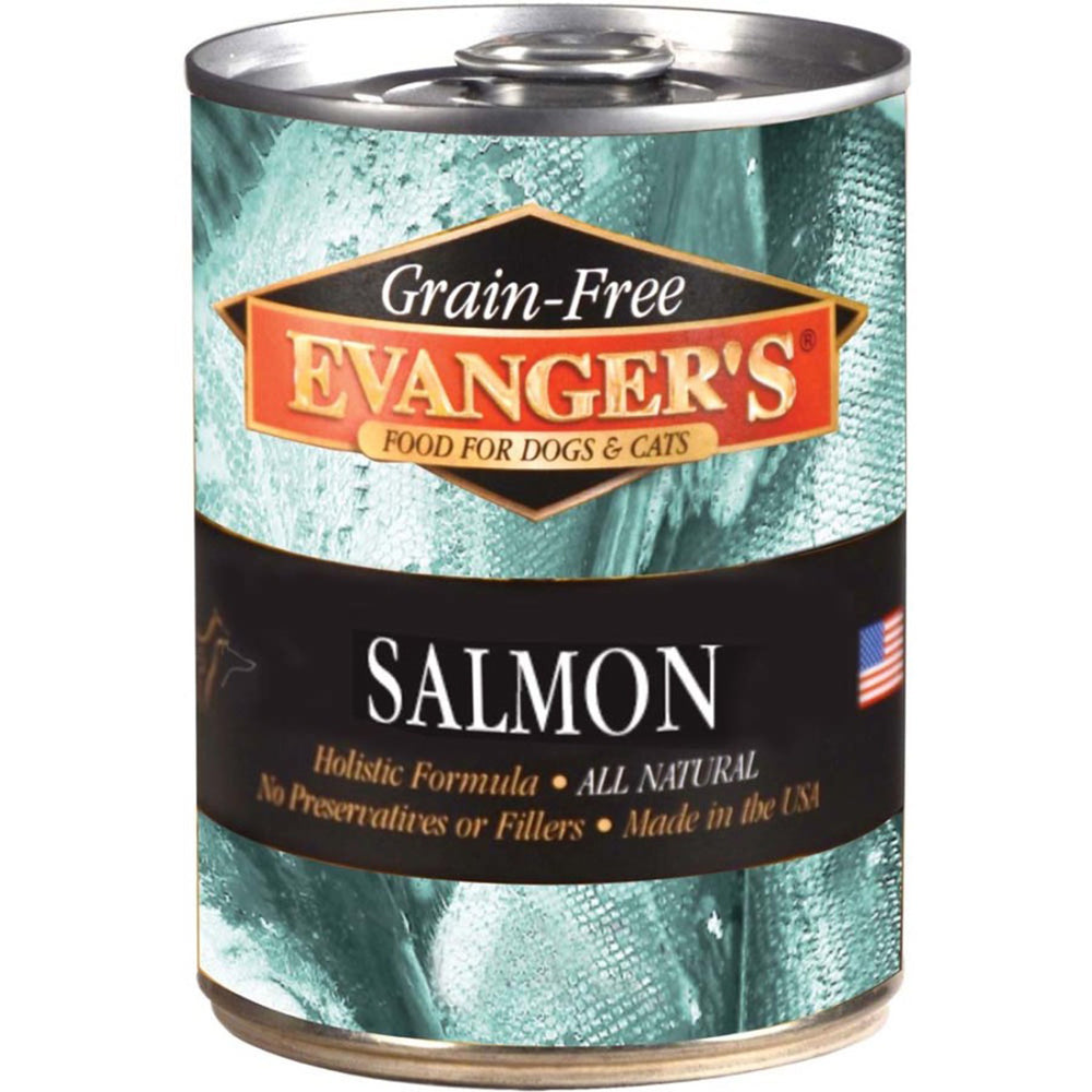 Evanger's Grain-Free Wet Dog & Cat Food Wild Salmon 12oz (Case of 12) for your Pet Dog with Pet Store X!