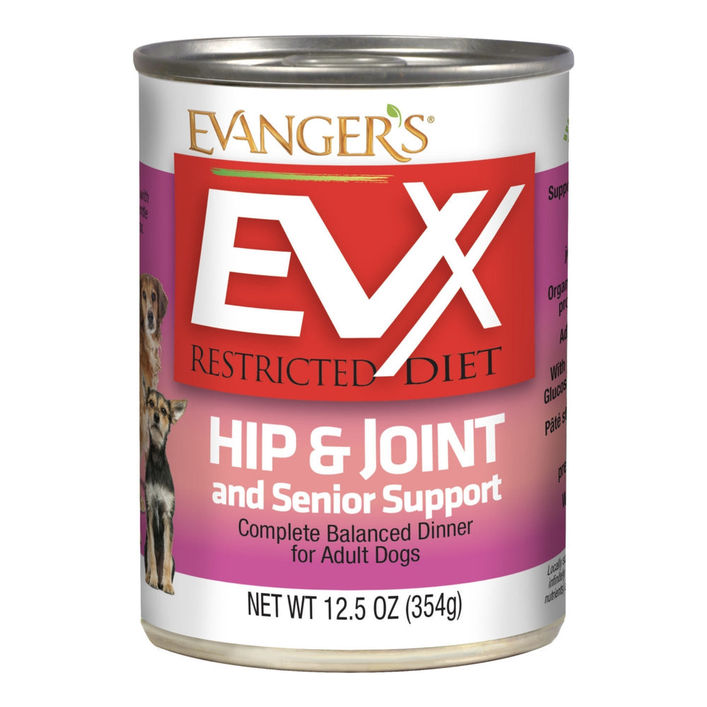 Evanger's EVx Restricted Diet Hip & Joint and Senior Support Wet Dog Food 125oz (Case of 12) for your Pet Dog with Pet Store X!