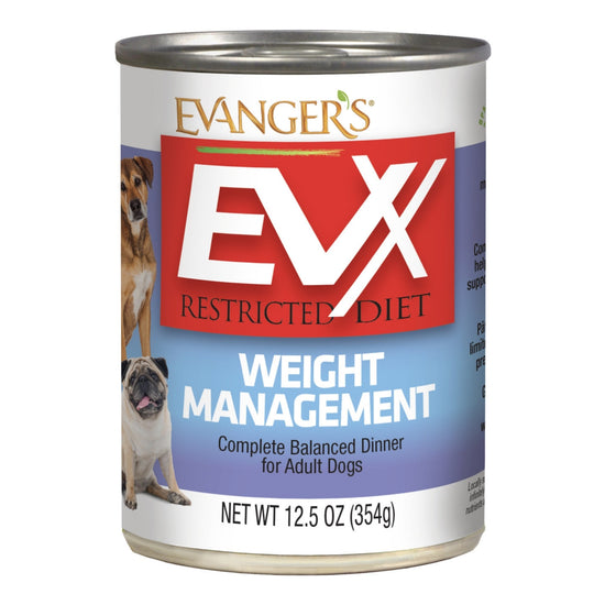 Evanger's EVx Restricted Diet Weight Management Wet Dog Food 125oz (Case of 12) for your Pet Dog with Pet Store X!