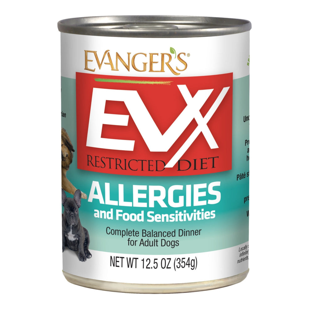 Evanger's EVx Restricted Diet Allergies and Food Sensitivities Wet Dog Food 125oz (Case of 12) for your Pet Dog with Pet Store X!