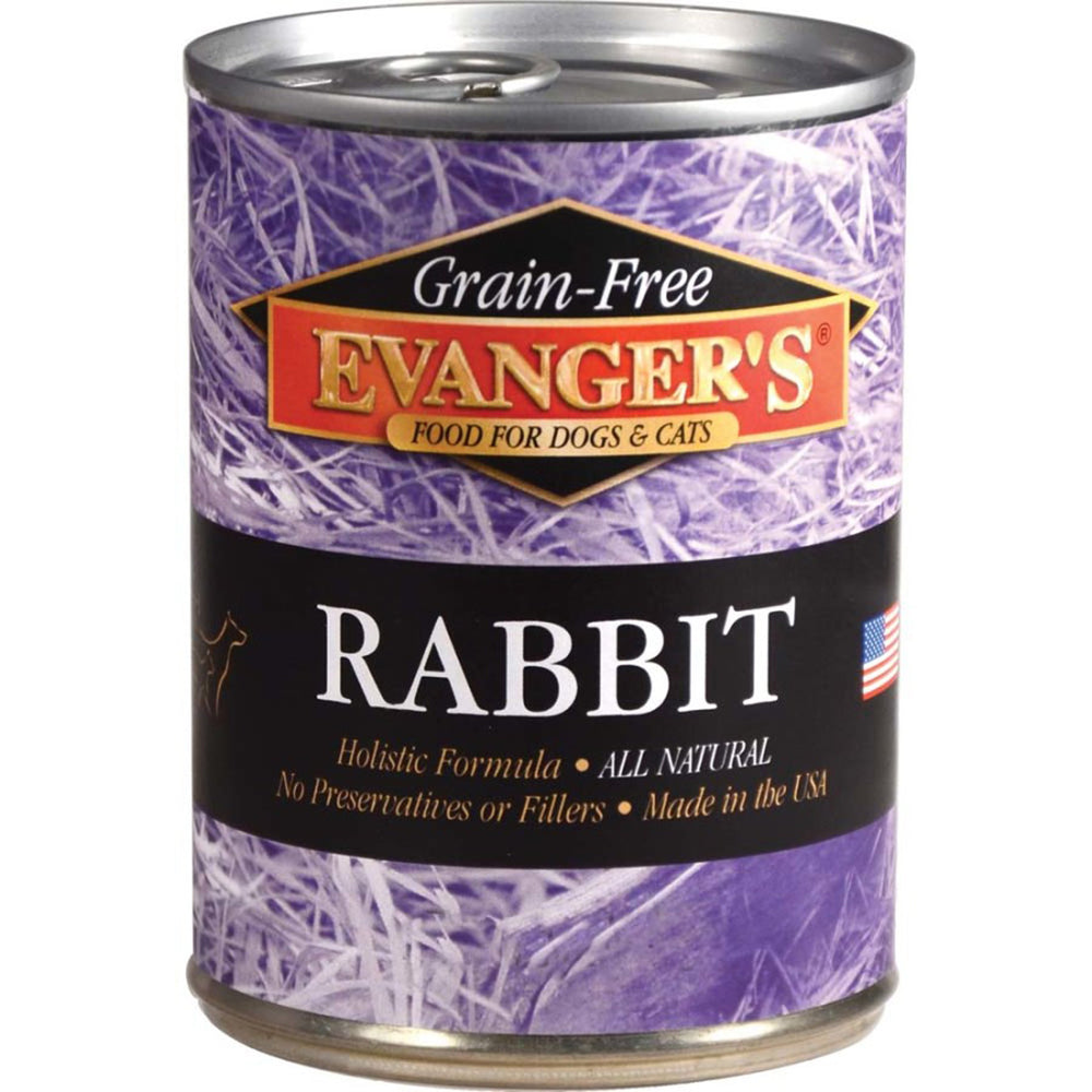 Evanger's Grain-Free Wet Dog & Cat Food Rabbit 128oz (Case of 12) for your Pet Dog with Pet Store X!