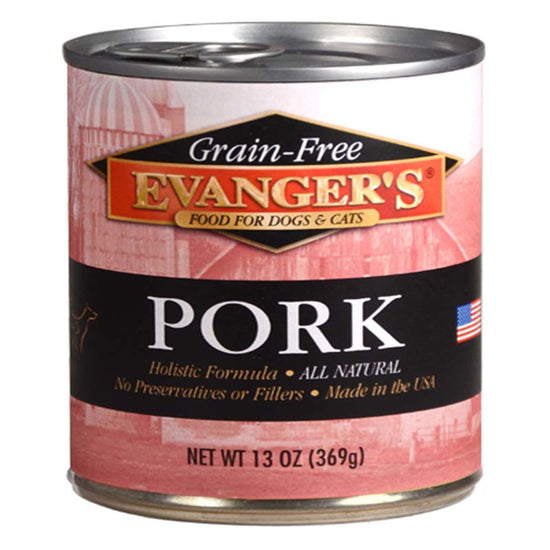 Evanger's Grain-Free Wet Dog & Cat Food Pork 128oz (Case of 12) for your Pet Dog with Pet Store X!