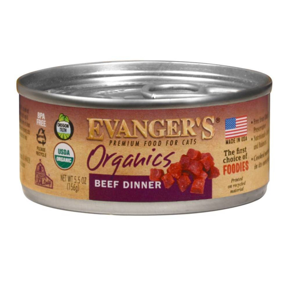 Evanger's Organics Wet Cat Food Beef 55oz (Case of 24) for your Pet Cat with Pet Store X!