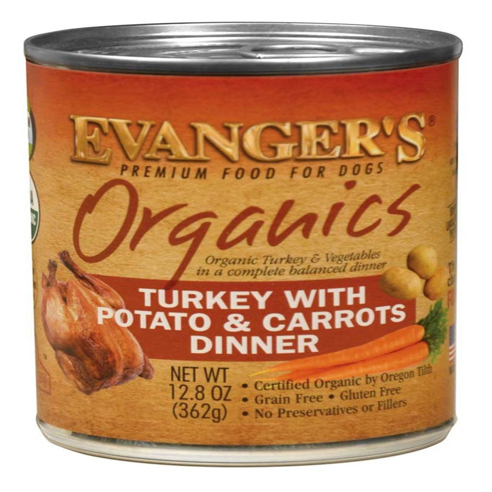 Evanger's Organics Wet Dog Food Turkey w/Potato & Carrots 128 oz (Case of 12) for your Pet Dog with Pet Store X!