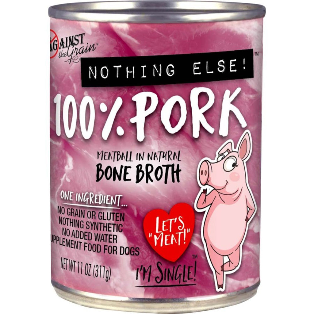 Against the Grain Nothing Else 100% One Ingredient Adult Wet Dog Food Pork, 11oz. (Case of 12)