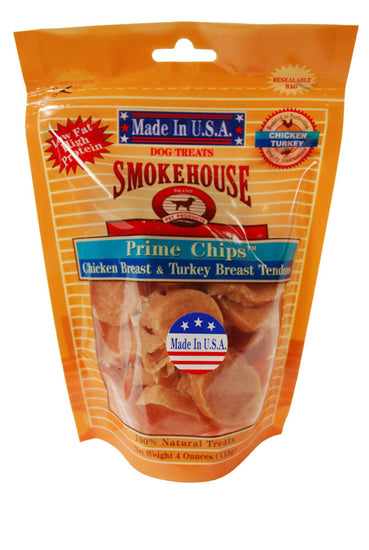 Smokehouse USA Made Prime Chips Dog Treat Chicken & Turkey 1ea/4 oz for your Pet Dog with Pet Store X!