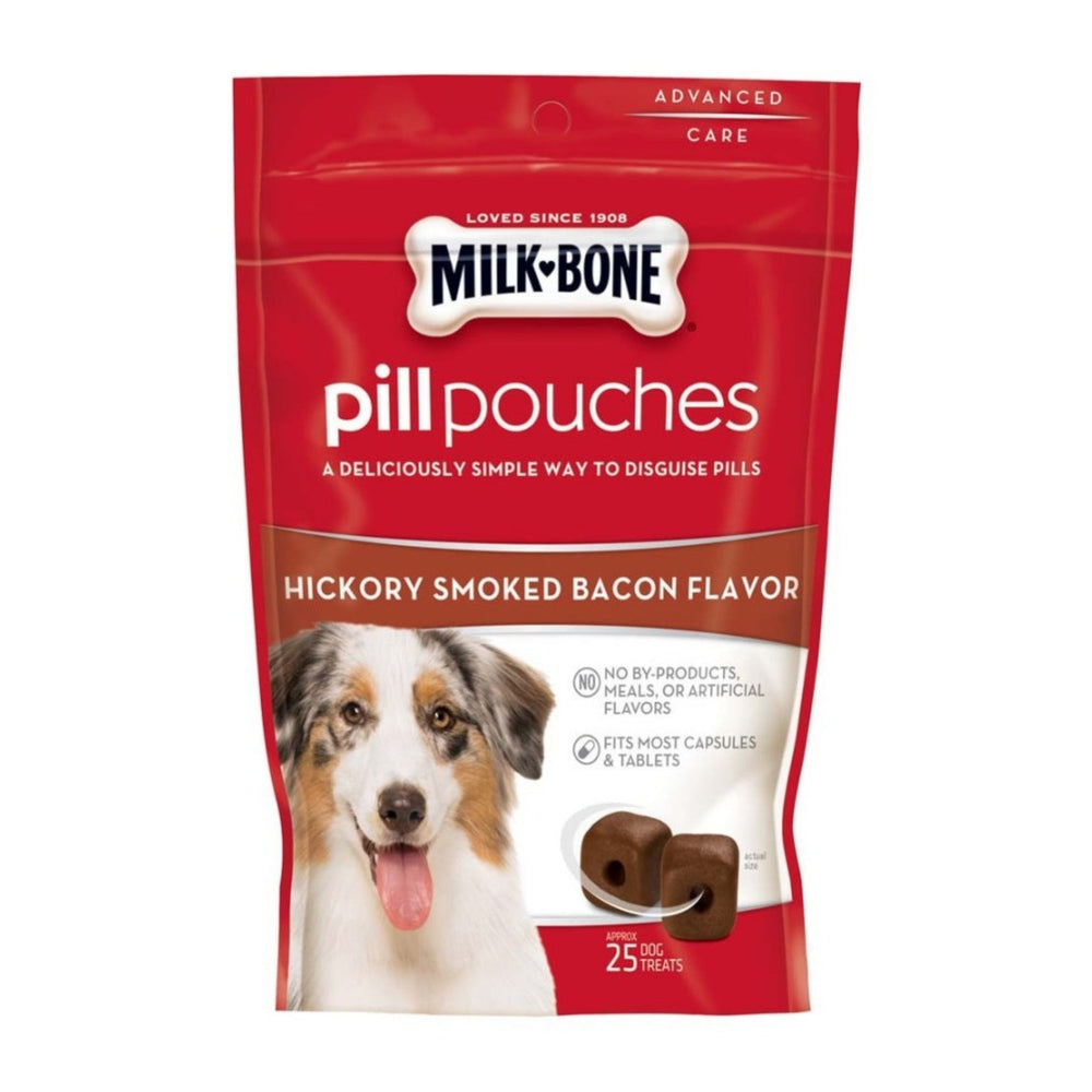 Milk-Bone Pill Pouches Dog Treats Hickory Smoked Bacon Flavor, 1ea/25 ct, 6oz.