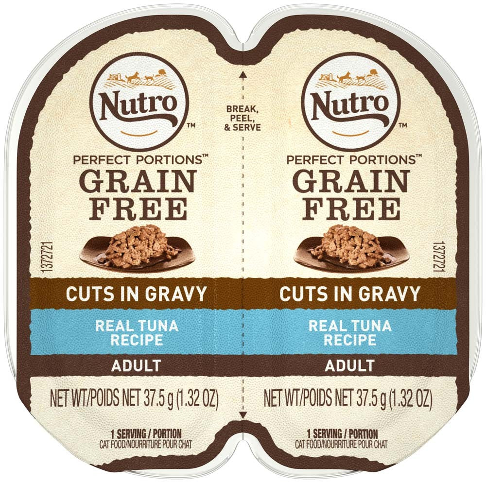 Nutro Products Perfect Portions Grain Free Cuts in Gravy Adult Wet Cat Food Tuna 24ea/2.6 oz, 24 pk