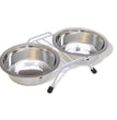 Van Ness Plastics Stainless Steel Double Dish w/Wire Rack Silver 1ea/16 oz for your Pet Dog with Pet Store X.