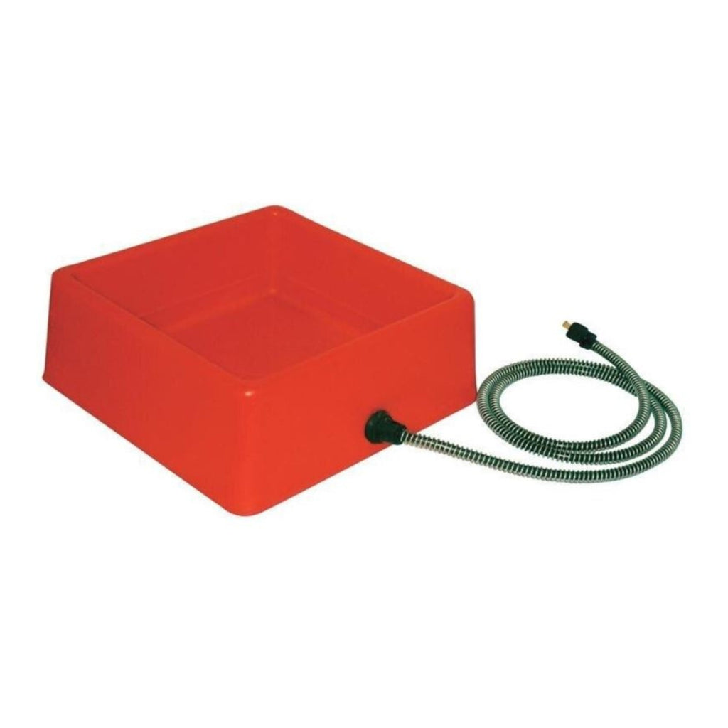 Plastic Heated Pet Bowl Square Red 1.25 Gal-60 Watt