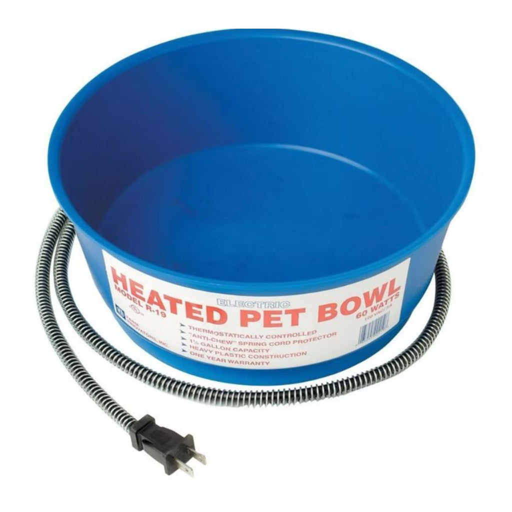 Plastic Heated Pet Bowl Round Blue 1.5 Gal-60 Watt