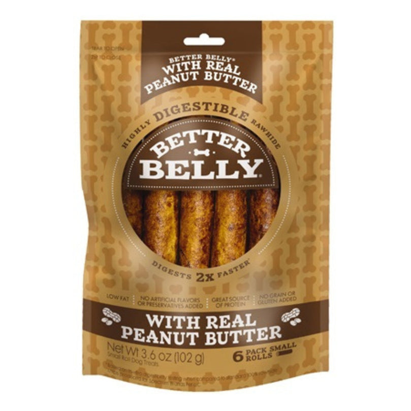 Better Belly Small Rolls Peanut Butter 6 count for your Pet Dog with Pet Store X!