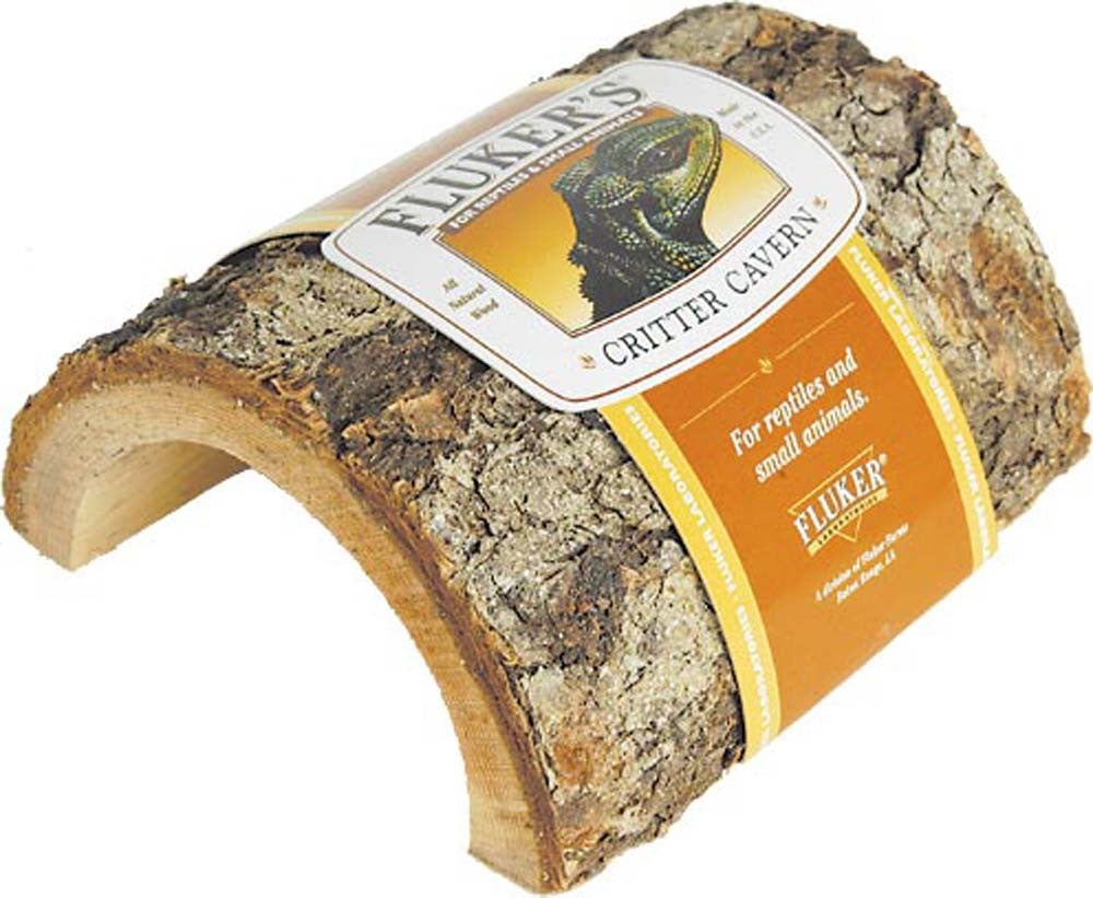 Fluker's Critter Cavern Half Log Hideaway Brown 1ea/SM for your Pet Reptile with Pet Store X.