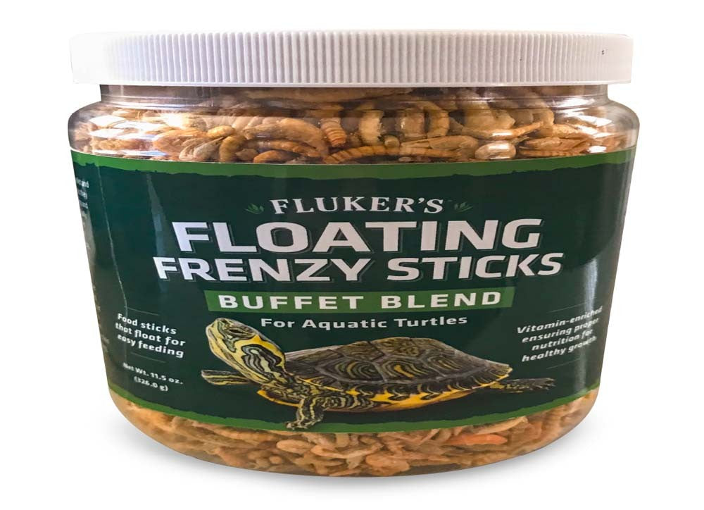 Fluker's Buffet Blend Aquatic Turtles Floating Frenzy Sticks Freeze Dried Food 1ea/115 oz for your Pet Reptile with Pet Store X.