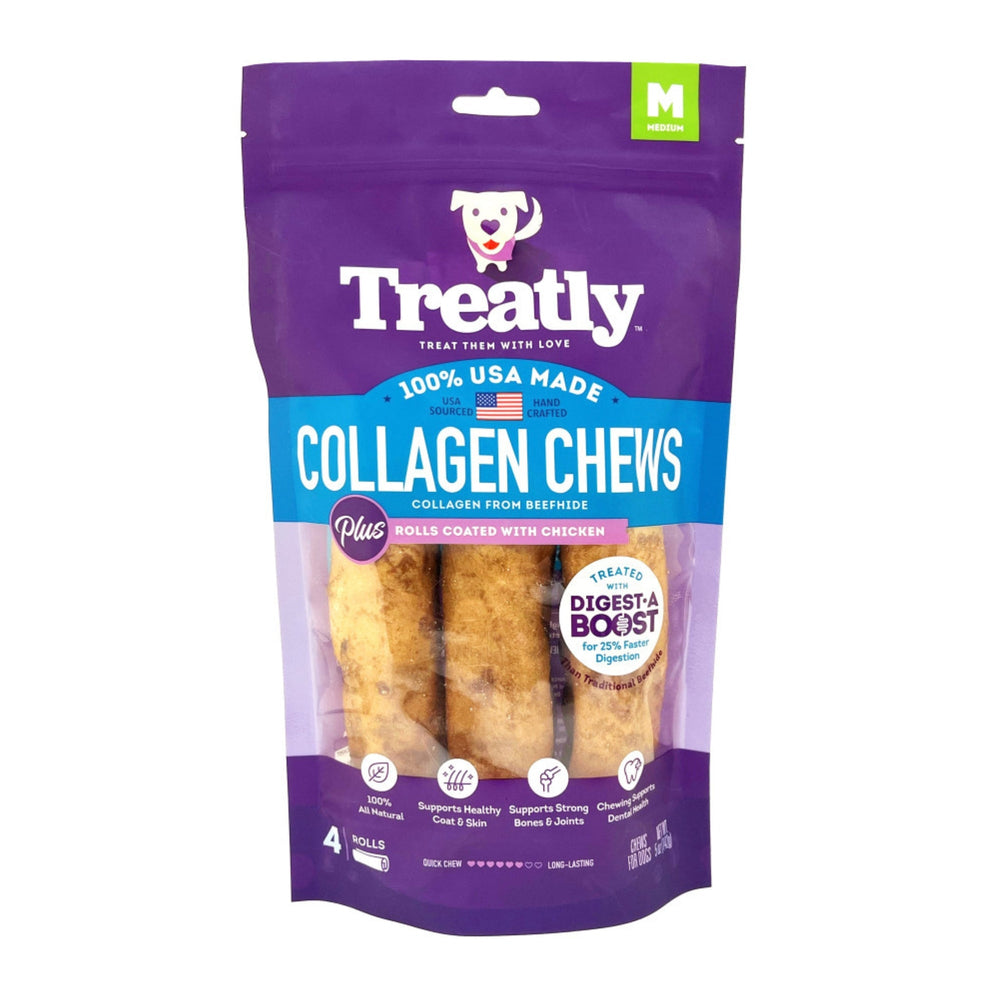 Treatly Collagen Chew Rolls Dog Treats Chicken, 1ea/MD, 4 pk