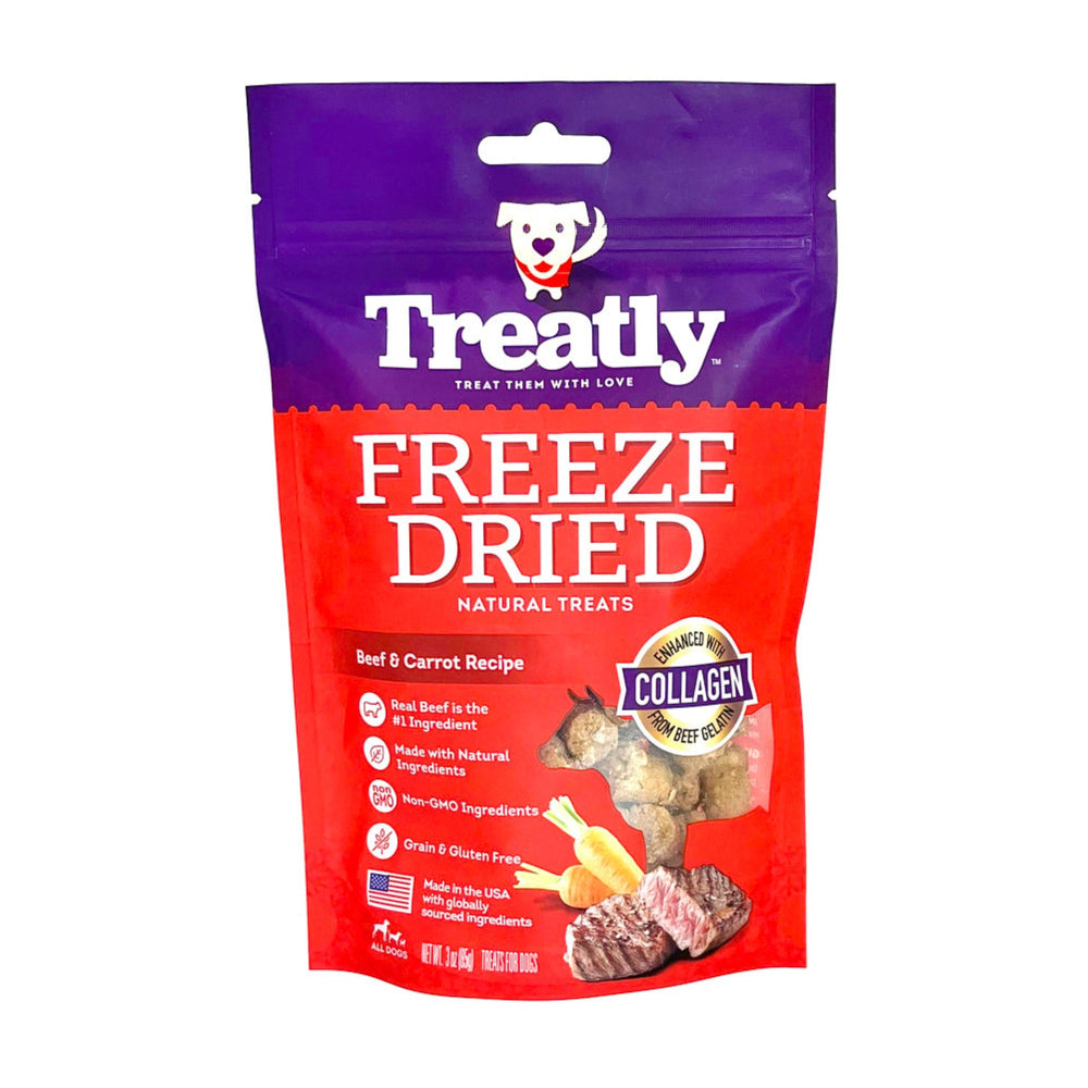 Treatly Freeze Dried Dog Treats Beef & Carrot, 1ea/3oz.