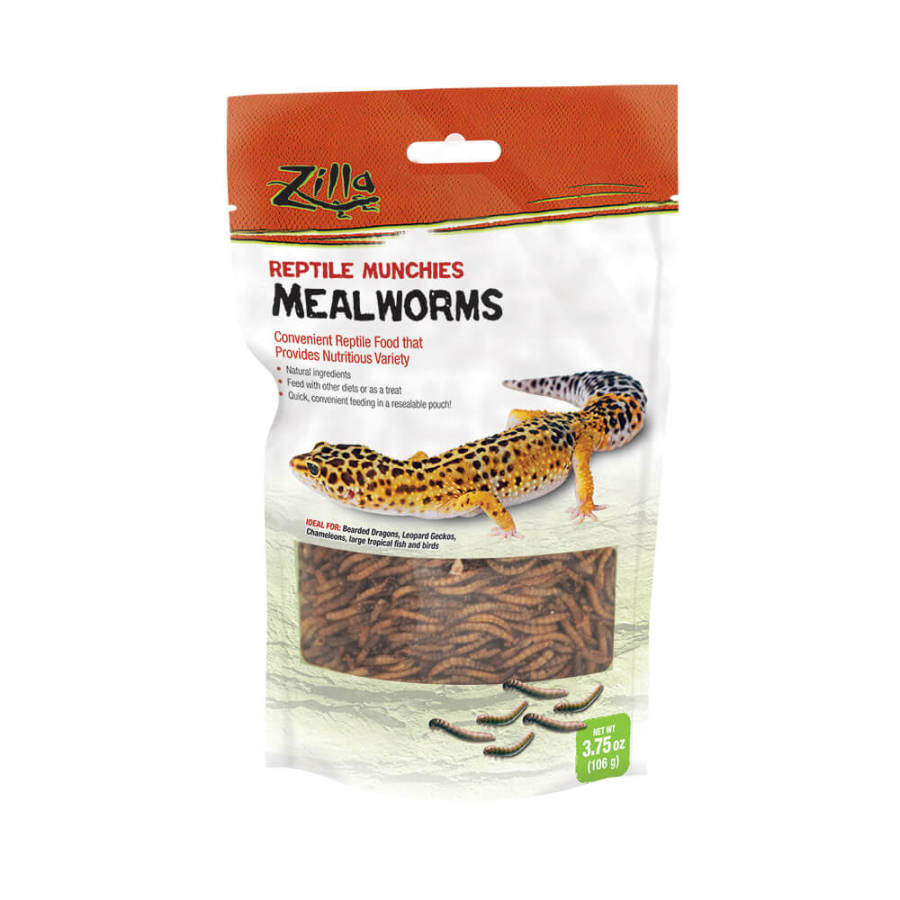 Zilla Reptile Munchies Mealworm 1ea/Resealable Bag, 375 oz for your Pet Reptile with Pet Store X.