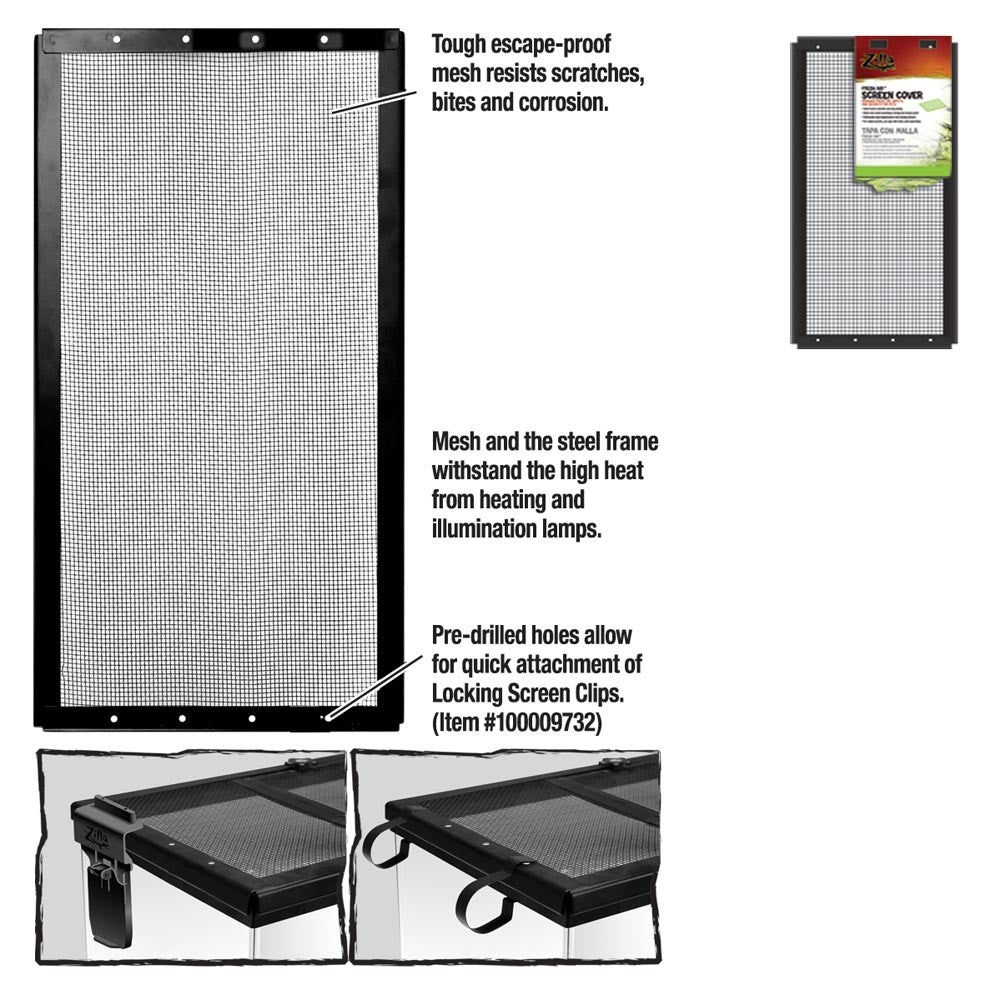 Zilla Solid Screen Covers 1ea/16 X 8 in for your Pet Reptile with Pet Store X.