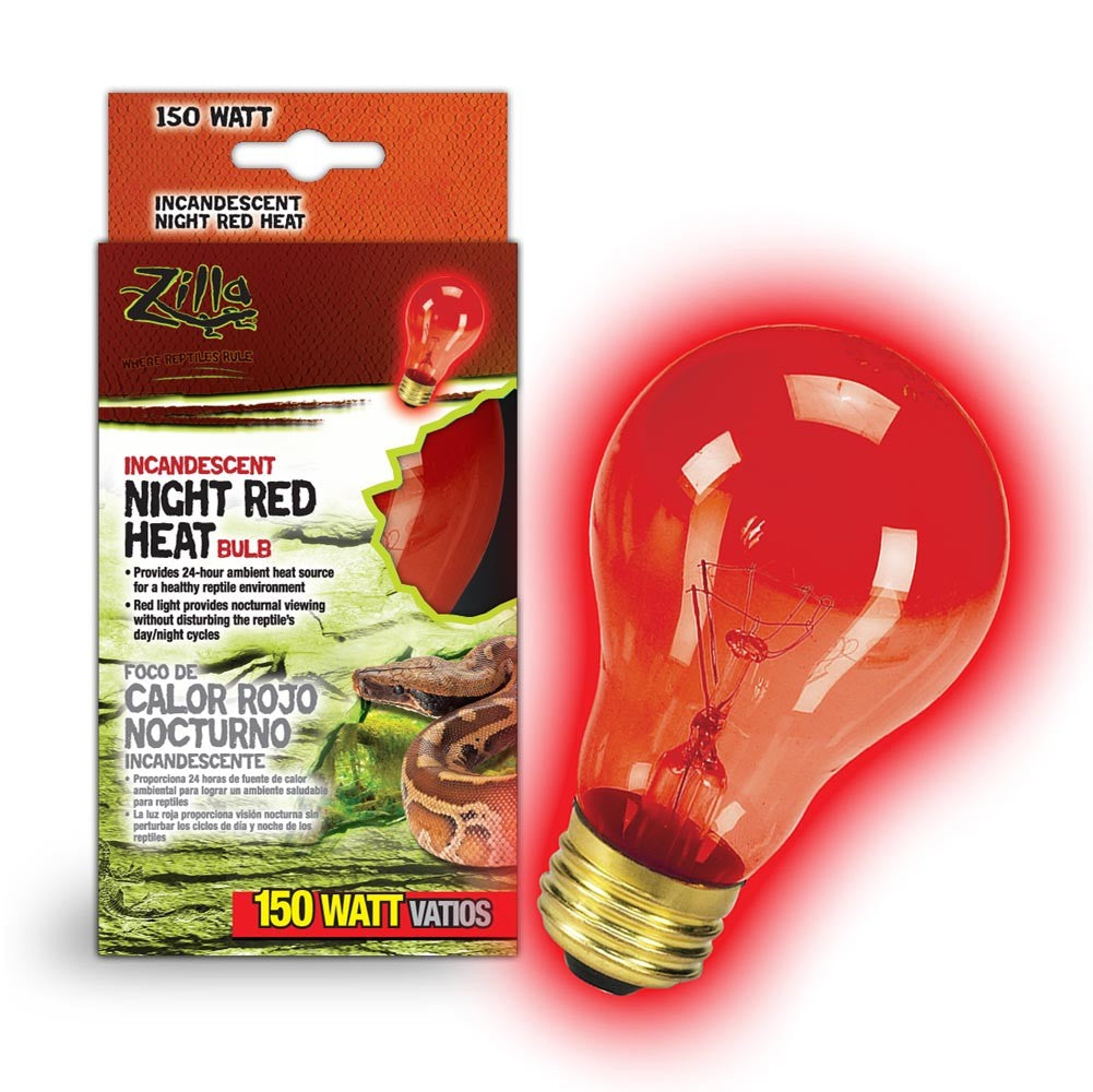 Zilla Incandescent Bulbs Night Red 1ea/150 W for your Pet Reptile with Pet Store X.