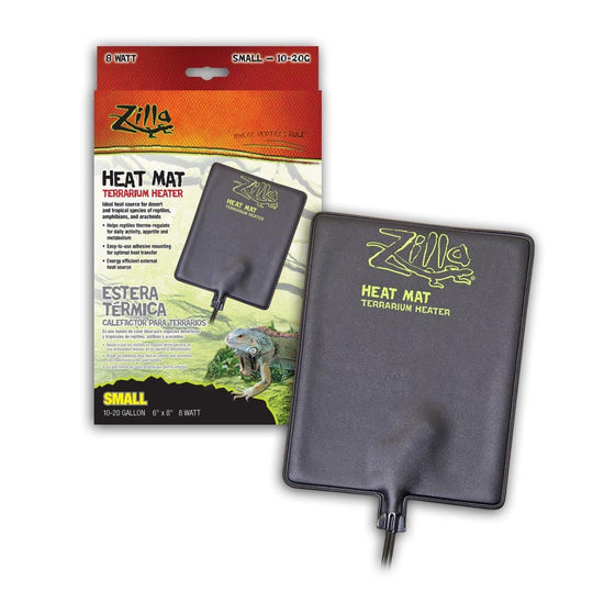 Zilla Terrarium Heat Mats Black 1ea/SMall, 10-20 gal, 8 W for your Pet Reptile with Pet Store X.