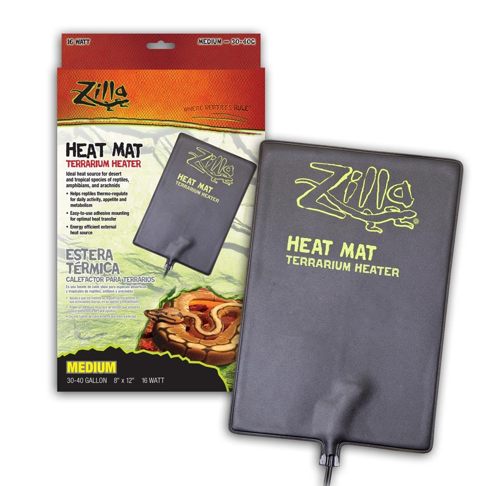 Zilla Terrarium Heat Mats Black 1ea/Medium, 30-40 gal, 16 W for your Pet Reptile with Pet Store X.