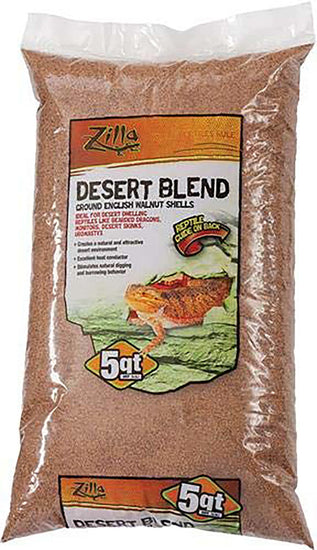 Zilla Desert Blend Ground English Walnut Shells Substrate 1ea/5 qt for your Pet Reptile with Pet Store X.