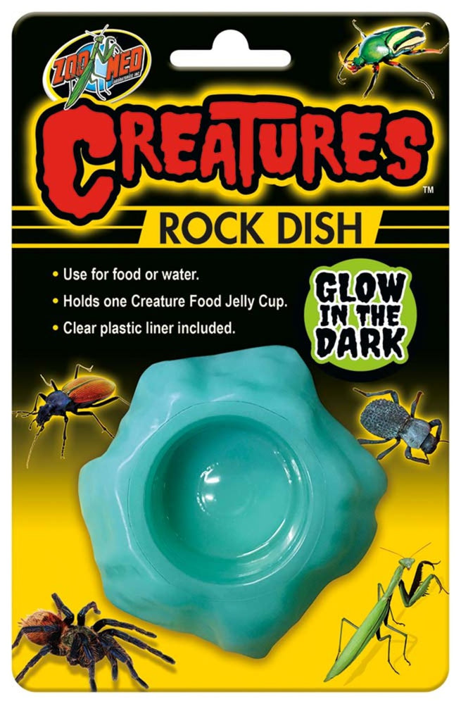 Zoo Med Creatures Rock Dish Glow in the Dark Light Blue 1ea/One Size