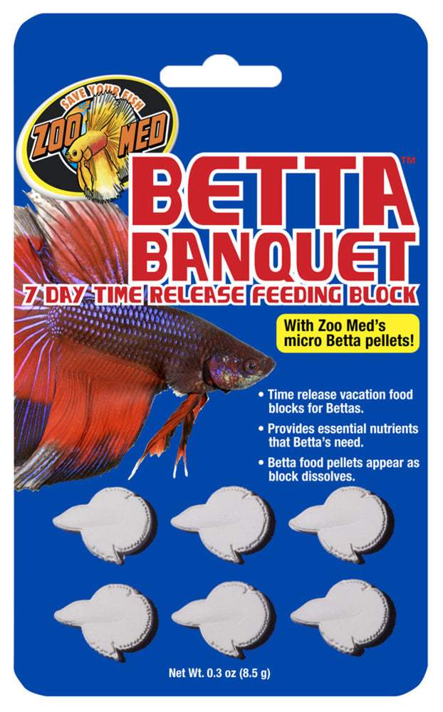 Zoo Med Betta Banquet 7 Day Release Fish Feeding Block 1ea/0.3 oz for your Pet Fish.