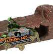 Zoo Med Ceramic Catfish Log Aquarium Ornament Brown 1ea/6.45 in, MD