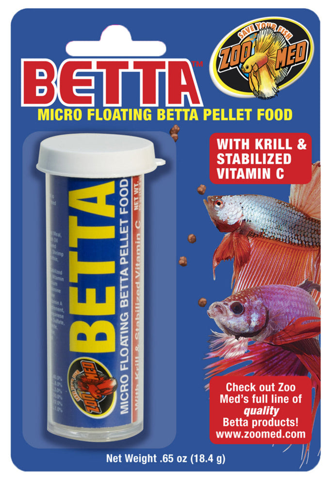 Zoo Med Micro Floating Betta Pellet Canister Fish Food 1ea/0.65 oz for your Pet Fish.