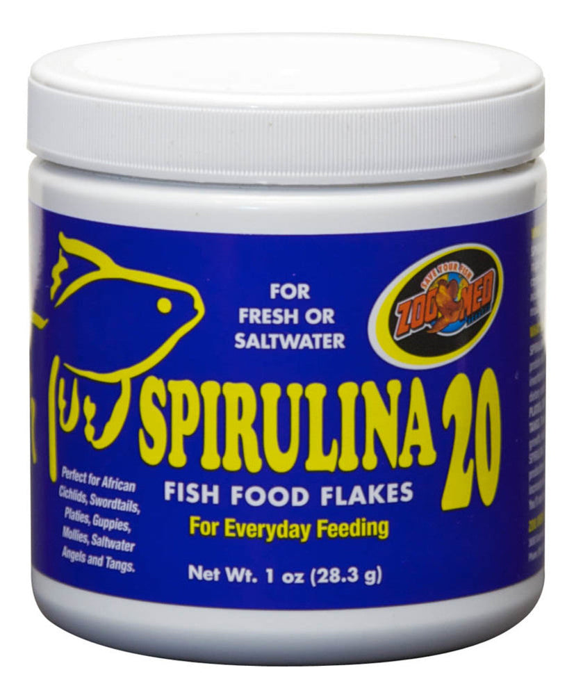 Zoo Med Spirulina 20 Flakes Fish Food 1ea/1 oz for your Pet Fish.