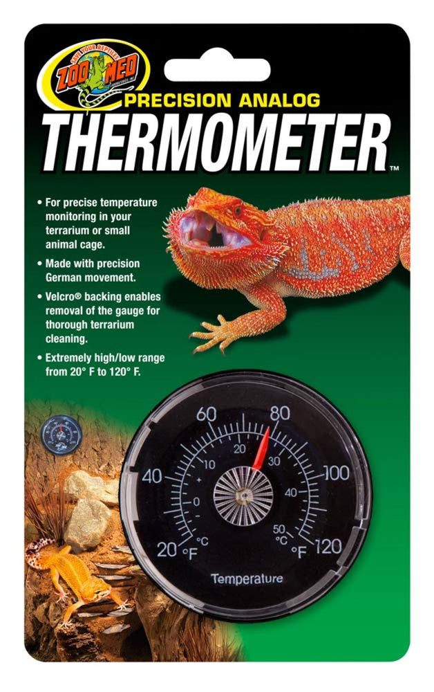 Zoo Med Precision Analog Thermometer Black 1ea