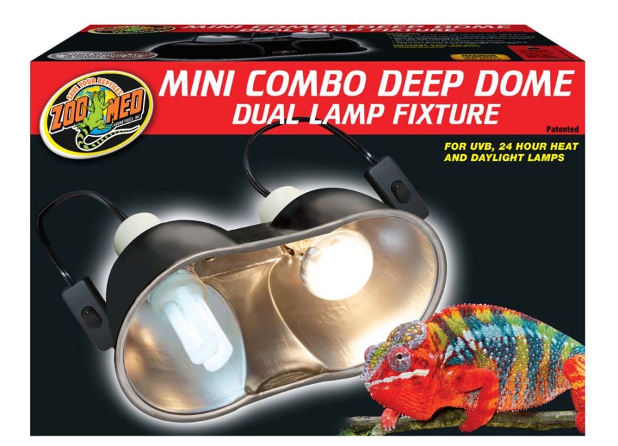 Zoo Med Mini Combo Deep Dome Lamp Fixture Black 1ea