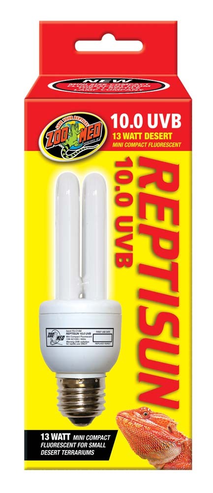 Zoo Med ReptiSun 10.0 UVB Desert Compact Fluorescent Lamp Mini White 1ea/13 W