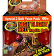 Zoo Med Nightlight Red Reptile Bulb Red 1ea/60 W, 2 pk