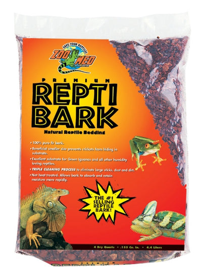 Zoo Med Premium ReptiBark Bedding Substrate Brown 1ea/4 qt for your Pet Reptile with Pet Store X.