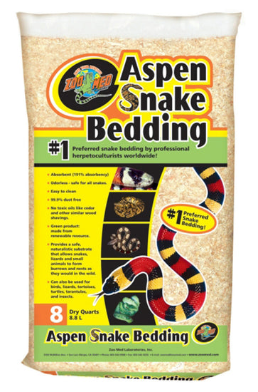 Zoo Med Aspen Snake Bedding Tan 1ea/8 qt for your Pet Reptile with Pet Store X.