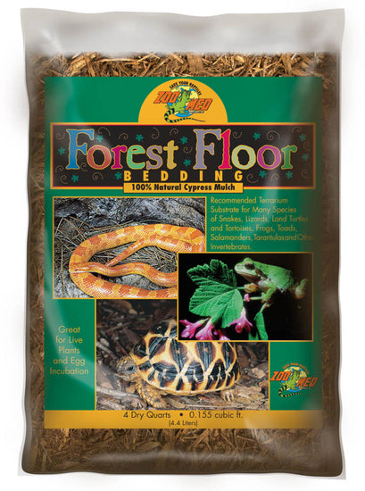 Zoo Med Forest Floor Natural Cypress Mulch Bedding Substrate Brown 1ea/4 qt for your Pet Reptile with Pet Store X.