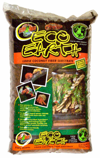 Zoo Med Eco Earth Coconut Fiber Substrate Brown 1ea/8 qt for your Pet Reptile with Pet Store X.